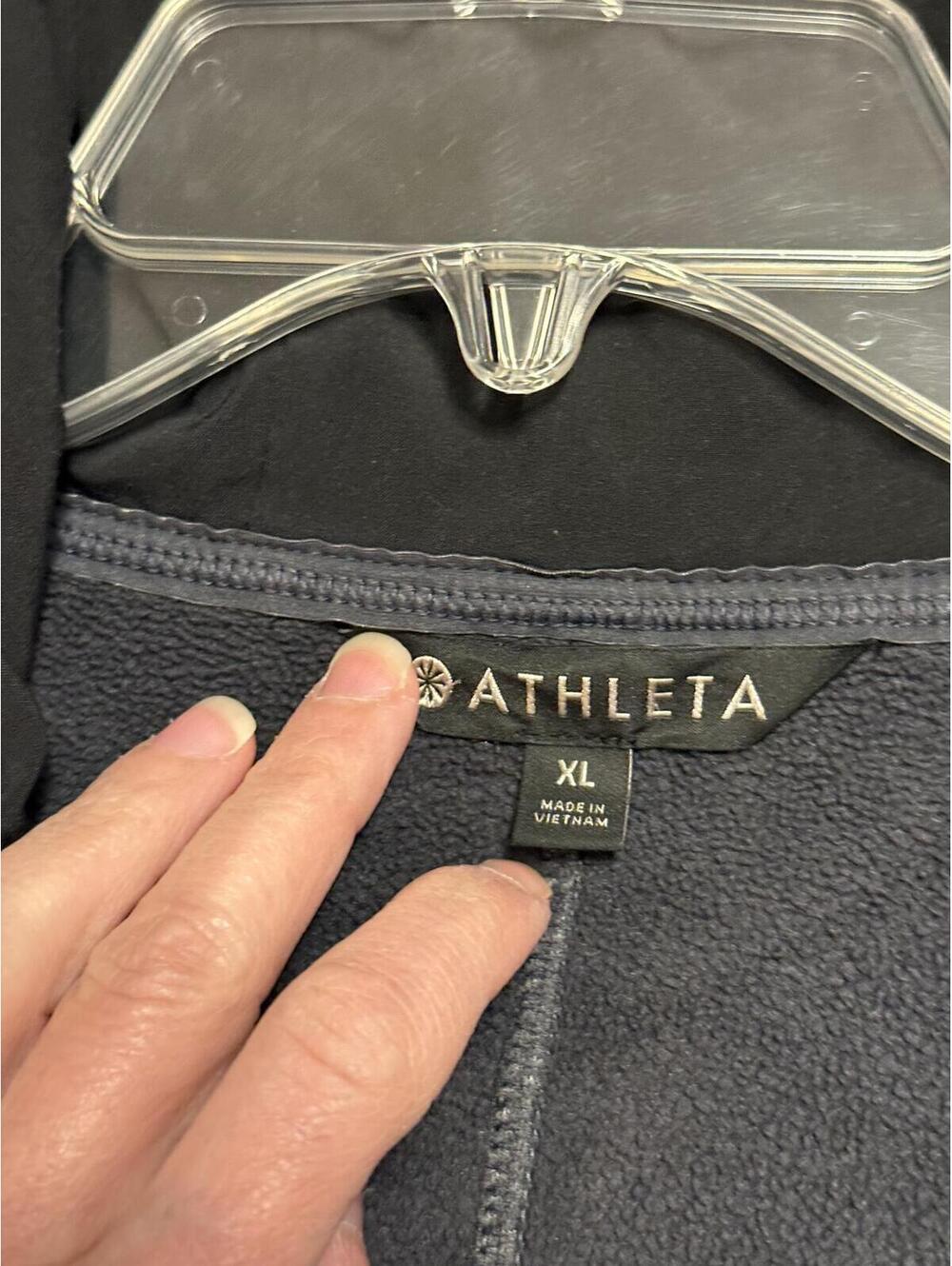 Athleta Gray Heather Fleece Lined Full Zip Jacket Women's XL - Picture 3 of 8